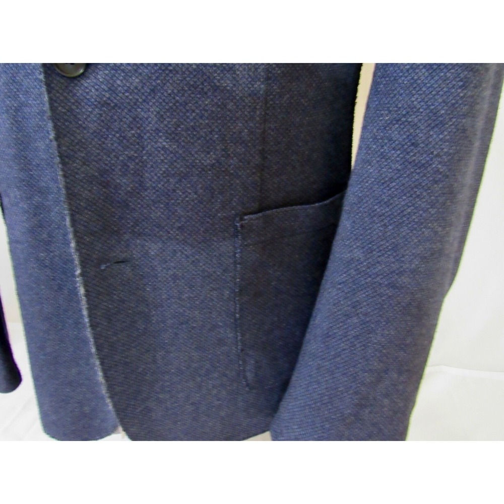 7 Diamonds Mannix Blue Cotton Blend Birdseye Patch Pocket Soft Shoulder Blazer L - Picture 2 of 15